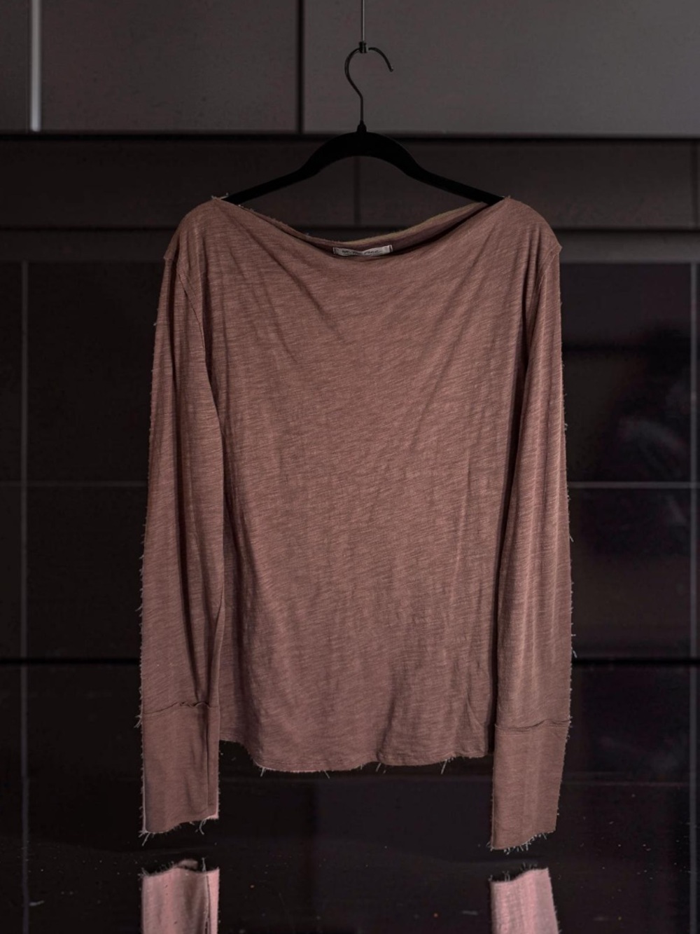 Free People Chocolate Love Brown Long Sleeve Tee